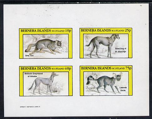 Bernera 1982 Animals (Grey Fox etc) imperf,set of 4 values (10p to 75p) unmounted mint