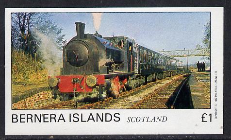 Bernera 1982 Steam Locos #06 imperf souvenir sheet (Â£1 value) unmounted mint