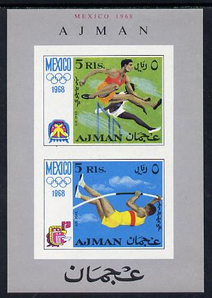 Ajman 1968 Mexico Olympics imperf m/sheet unmounted mint (Mi BL 32B)