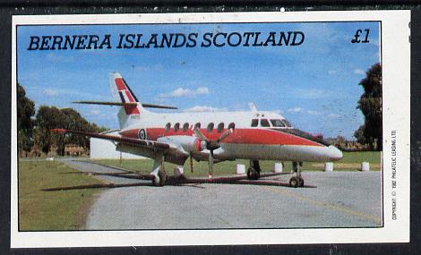 Bernera 1982 Aircraft #03 imperf souvenir sheet (Â£1 value) unmounted mint