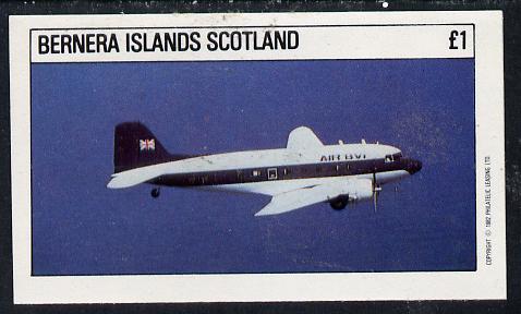 Bernera 1982 Aircraft #04 imperf souvenir sheet (Â£1 value) unmounted mint