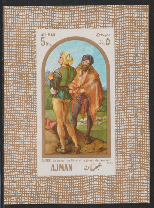 Ajman 1968 Paintings imperf m/sheet (Musicians) unmounted mint Mi BL 24