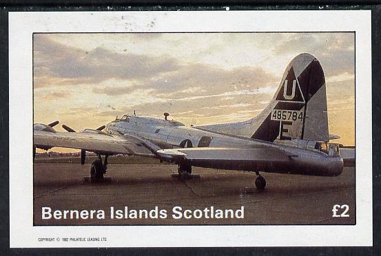 Bernera 1982 WW2 Aircraft imperf deluxe sheet (Â£2 value) unmounted mint