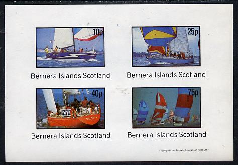 Bernera 1981 Yachts #2 imperf,set of 4 values (10p to 75p) unmounted mint 