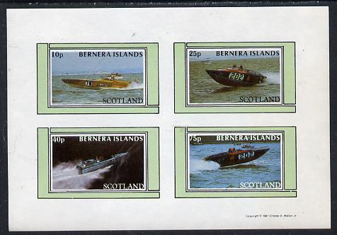 Bernera 1981 Power Boats imperf,set of 4 values (10p to 75p) unmounted mint 