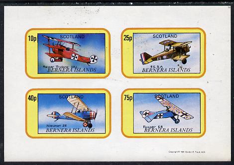 Bernera 1981 WWI Aircraft imperf,set of 4 values (10p to 75p) unmounted mint 