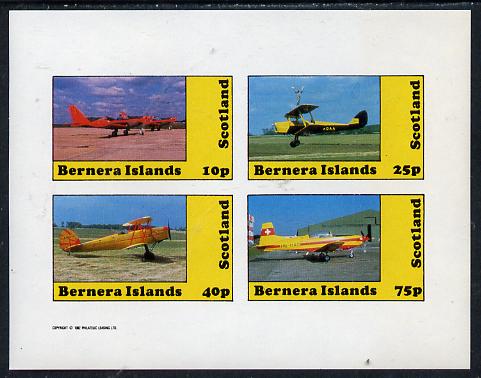 Bernera 1982 Aircraft #08 imperf,set of 4 values (10p to 75p) unmounted mint 