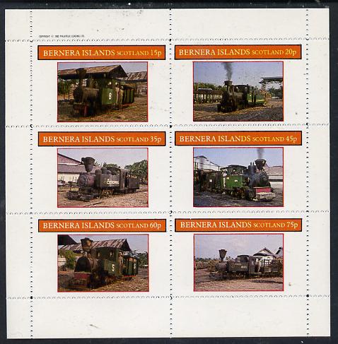 Bernera 1982 Steam Locos #11 (Java Sugar Cane Locos) pperf set of 6 values (15p to 75p) unmounted mint
