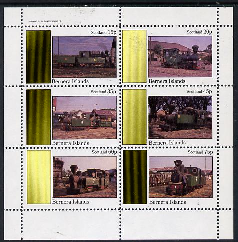 Bernera 1982 Steam Locos #12 (North Wales Narrow Gauge)) perf set of 6 values (15p to 75p) unmounted mint