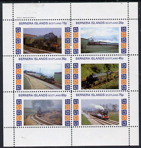 Bernera 1982 Steam Locos #13 perf set of 6 values (15p to 75p) unmounted mint