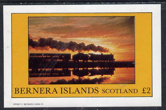 Bernera 1982 Steam Locos #14 imperf deluxe sheet (Â£2 value) unmounted mint