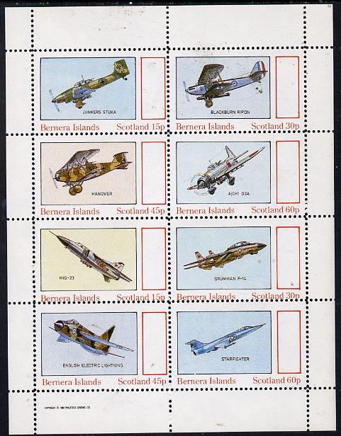 Bernera 1982 Aircraft #14 perf,set of 8 values (15p to 60p) unmounted mint