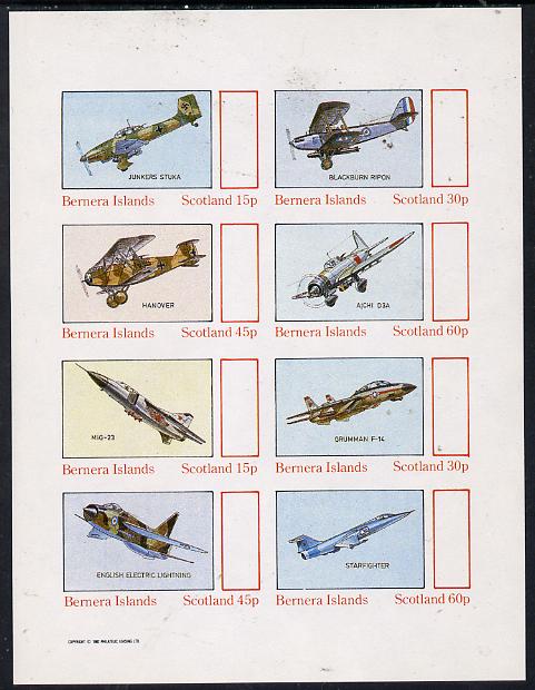 Bernera 1982 Aircraft #14 imperf,set of 8 values (15p to 60p) unmounted mint