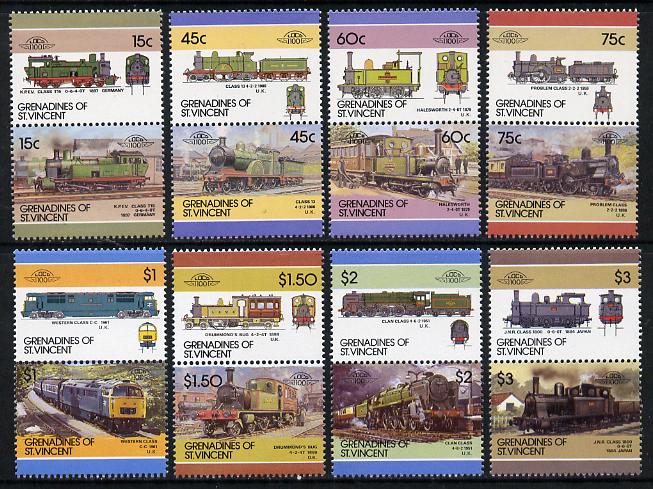 St Vincent - Grenadines 1986 Locomotives #6 (Leaders of the World) set of 16 unmounted mint SG 443-58