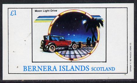 Bernera 1982 Cars imperf souvenir sheet (Â£1 value) unmounted mint
