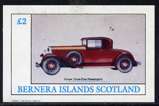 Bernera 1982 Cars imperf deluxe sheet (£2 value) unmounted mint