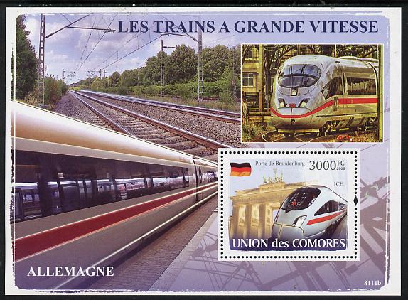 Comoro Islands 2008 High Speed Trains of Germany perf s/sheet unmounted mint Michel BL439