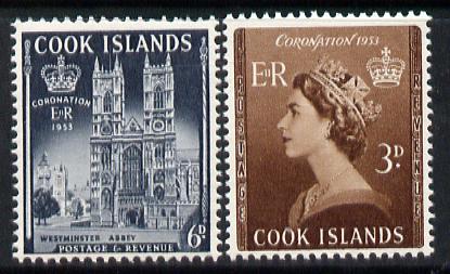 Cook Islands 1953 Coronation set of 2 unmounted mint, SG 160-61*