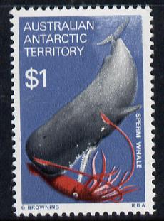 Australian Antarctic Territory 1973 Sperm Whale $1 from the Pictorial Def set unmounted mint, SG 34*