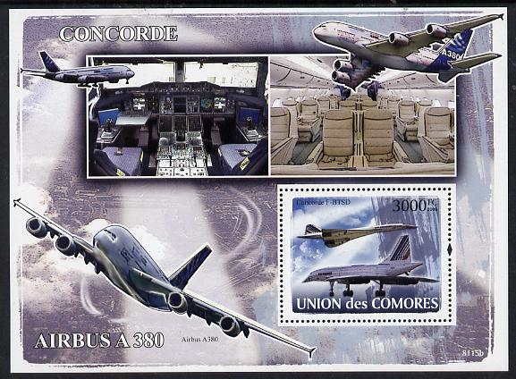 Comoro Islands 2008 Concorde & Airbus perf s/sheet unmounted mint Michel BL447