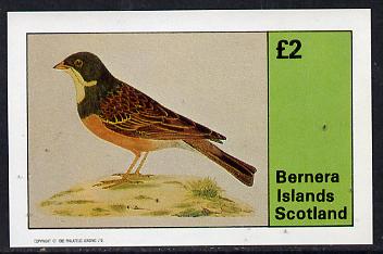 Bernera 1982 Birds #08 (Yellowthroat) imperf deluxe sheet (£2 value) unmounted mint