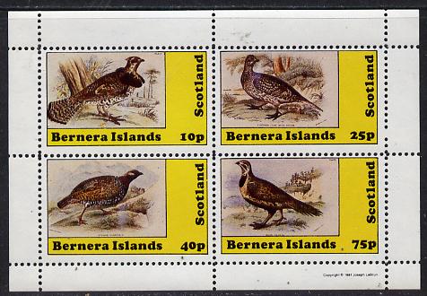 Bernera 1982 Game Birds #2 perf,set of 4 values (10p to 75p) unmounted mint