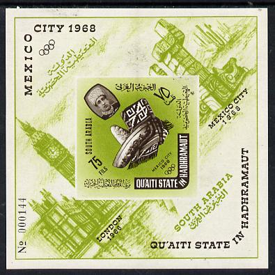 Aden - Qu'aiti 1966 Olympics imperf miniature sheet unmounted mint (Mi BL 2B)