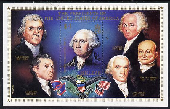 Belize 1986 United States Presidents perf m/sheet unmounted mint SG MS 923