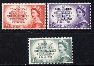 Australia 1953 Coronation set of 3 unmounted mint (SG 264-66).....