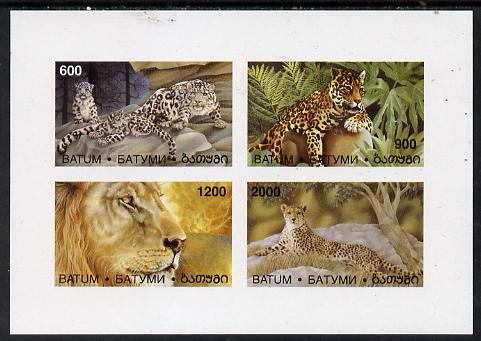Batum 1997 Big Cats imperf sheetlet containing complete set of 4 values unmounted mint
