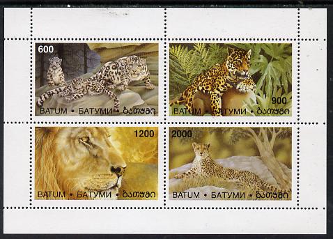 Batum 1997 Big Cats perf sheetlet containing complete set of 4 values unmounted mint