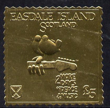 Easdale 1994 Woodstock 25th Anniversary Â£5 design in gold foil (perf) unmounted mint