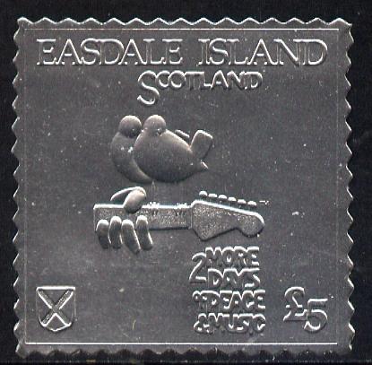 Easdale 1994 Woodstock 25th Anniversary Â£5 design in silver foil (perf) unmounted mint