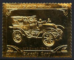 Bernera 1985 Classic Cars - 1903 De Dion Bouton £12 value perforated & embossed in 22 carat gold foil unmounted mint