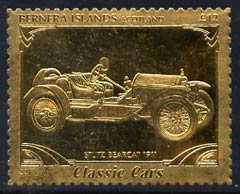 Bernera 1985 Classic Cars - 1911 Stutz Bearcat £12 value perforated & embossed in 22 carat gold foil unmounted mint