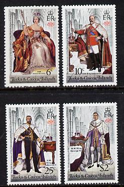 Turks & Caicos Islands 1978 QE2 Coronation 25th Anniversary set of 4 perf 14 from sheets unmounted mint,SG 494-7