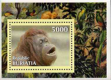 Buriatia Republic 1996 Apes imperf m/sheet unmounted mint