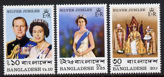 Bangladesh 1977 Silver Jubilee set of 3 unmounted mint, SG 93-5