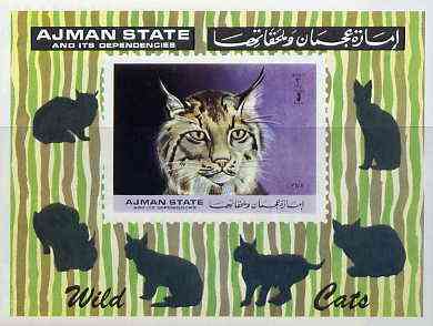 Ajman 1972 Wild Cats imperf m/sheet unmounted mint, Mi BL 360B 