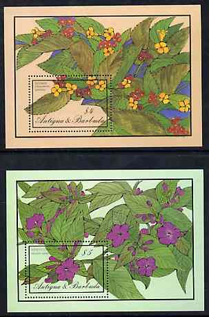 Antigua 1986 Flowers set of 2 m/sheets, SG MS 1036 unmounted mint