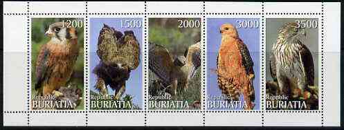 Buriatia Republic 1996 Birds of Prey perf set of 5 values unmounted mint