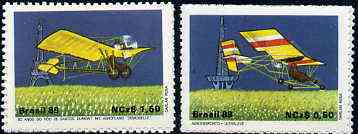 Brazil 1989 Aerosports & Anniversary of Santos Dumont's Flight set of 2, SG 2373-74 unmounted mint