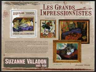 Comoro Islands 2009 Impressionists - Suzanne Valadon perf s/sheet unmounted mint