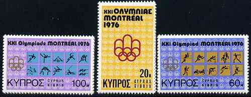 Cyprus 1976 Montreal Olympics set of 3 unmounted mint, SG 471-73*