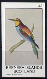 Bernera 1982 Exotic Bird imperf souvenir sheet (Â£1 value) unmounted mint