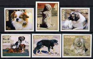 Bhutan 1972 Dogs imperf set of 6, as SG 270-75 unmounted mint