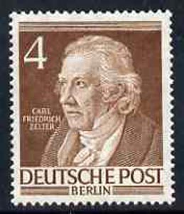 Germany - West Berlin 1952-54 Zelter (Musician) 4pf from Famous Berliners set unmounted mint, SG,B91