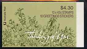 Booklet - Australia 1991 'Thinking of You' $4.30 booklet complete, SG SB74