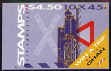 Booklet - Australia 1993 Trains of Australia $4.50 self-adhesive booklet complete, SG SB80