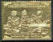 Easdale 1992 Columbus 500th Anniversary Â£10 (Navigating by Dead Reckoning) embossed in 22k gold foil unmounted mint
